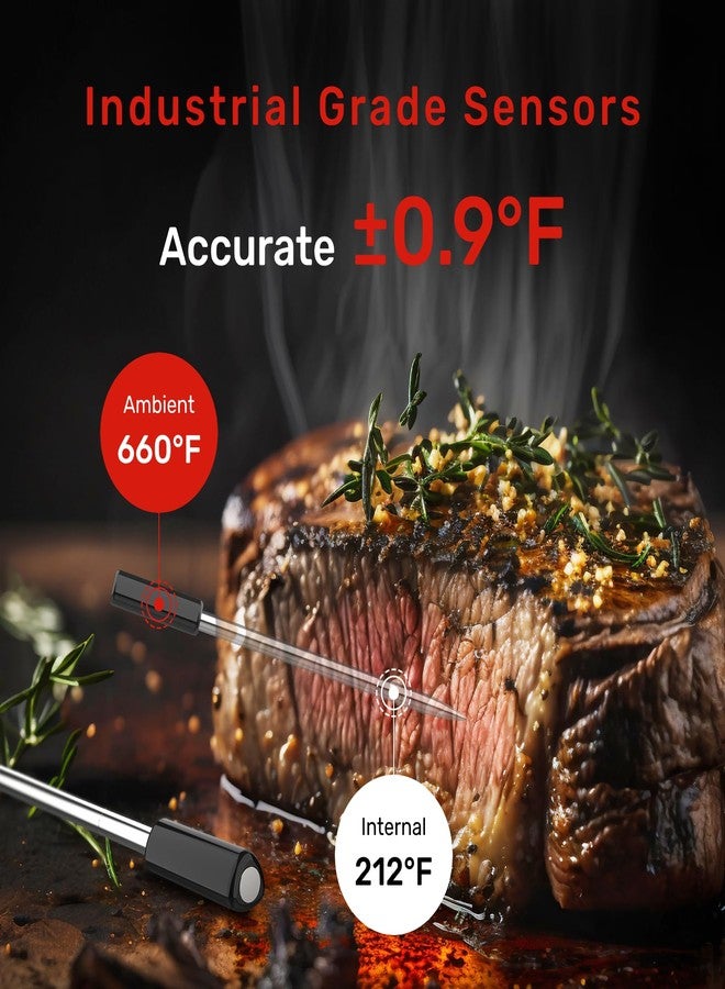 Meatmeet Pro Smart WiFi Wireless Meat Thermometer, Unlimited Range, Improved Stability, Ultra-Thin Probe, Bluetooth Digital Food Thermometer for Remote Monitoring of Oven/Kitchen/BBQ/Grill/Rotisserie - Image 3